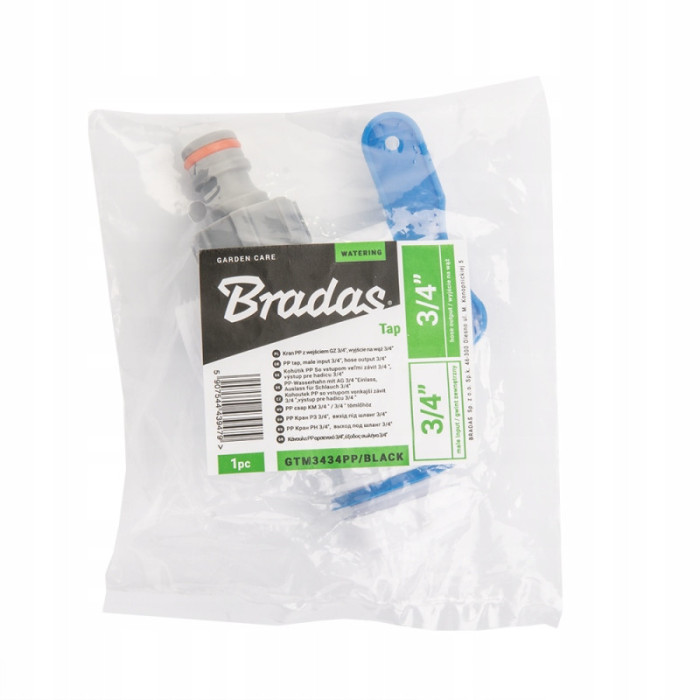 Kran IBC z wejściem GZ 3/4", wyjście GZ 3/4" + nypel - biały Mauzer bradas