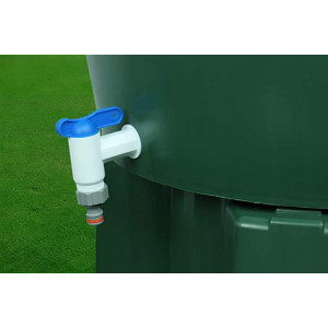 Kran IBC z wejściem GZ 3/4", wyjście GZ 3/4" + nypel - biały Mauzer bradas