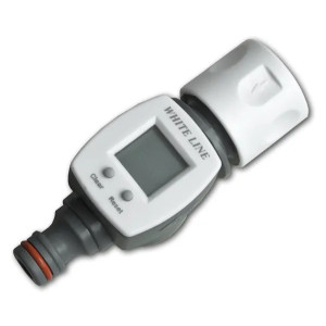 Licznik przepływu wody z szybkozłączką oraz nyplem WHITE LINE Bradas