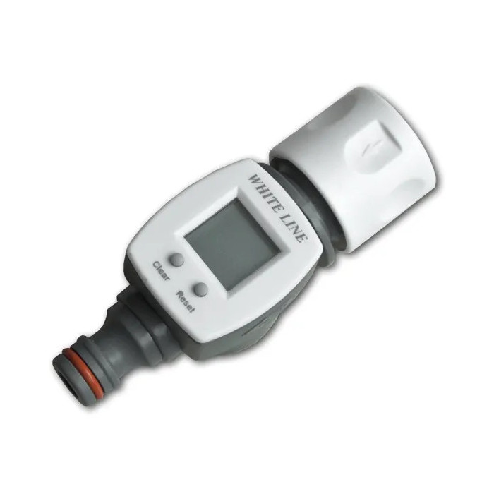 Licznik przepływu wody z szybkozłączką oraz nyplem WHITE LINE Bradas