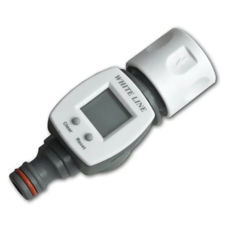 Licznik przepływu wody z szybkozłączką oraz nyplem WHITE LINE Bradas