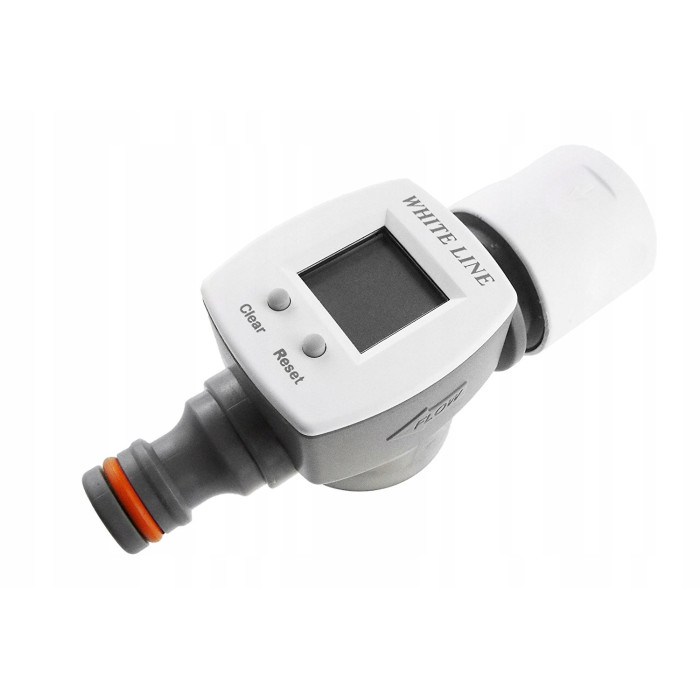 Licznik przepływu wody z szybkozłączką oraz nyplem WHITE LINE Bradas