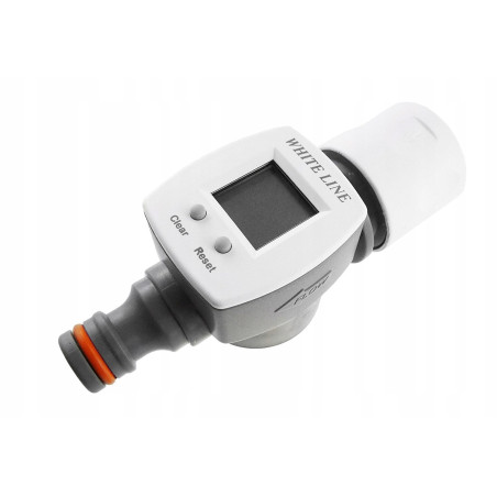 Licznik przepływu wody z szybkozłączką oraz nyplem WHITE LINE Bradas