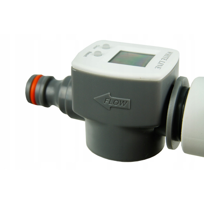 Licznik przepływu wody z szybkozłączką oraz nyplem WHITE LINE Bradas