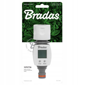 Licznik przepływu wody z szybkozłączką oraz nyplem WHITE LINE Bradas