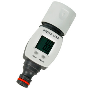 Licznik przepływu wody z szybkozłączką oraz nyplem WHITE LINE Bradas