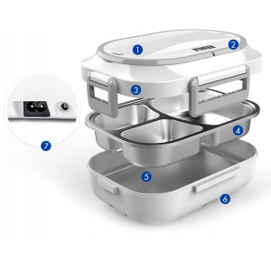 Elektryczny Lunch Box LB510 Grey Plus Noveen podgrzewacz na żywność