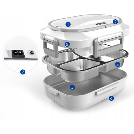 Elektryczny Lunch Box LB510 Grey Plus Noveen podgrzewacz na żywność