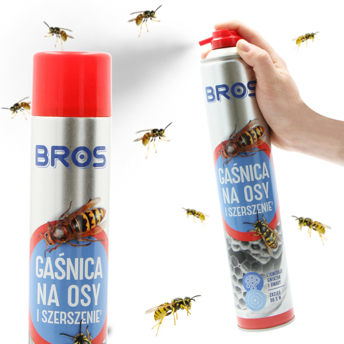 Rozpylacz aerozol przeciwko osom Bros 0,8 kg 600 ml szerszenie gaśnica