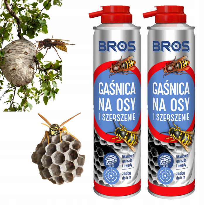 Rozpylacz aerozol przeciwko osom Bros 0,8 kg 600 ml szerszenie gaśnica