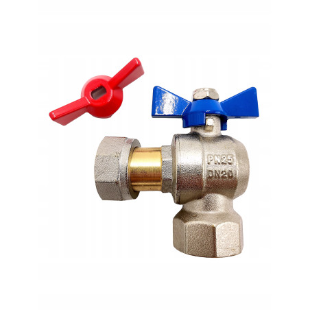 ZAWÓR KULOWY PROSTY Z PÓŁŚRUBUNKIEM I DŁAWIKIEM 3/4 X 3/4 DO KOTŁA