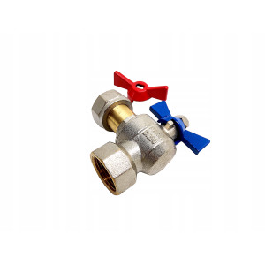 ZAWÓR KULOWY PROSTY Z PÓŁŚRUBUNKIEM I DŁAWIKIEM 3/4 X 3/4 DO KOTŁA