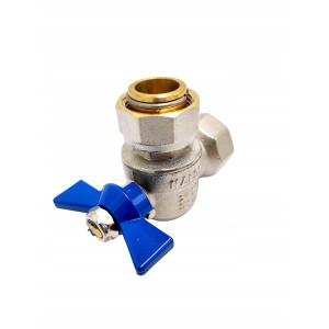 ZAWÓR KULOWY PROSTY Z PÓŁŚRUBUNKIEM I DŁAWIKIEM 3/4 X 3/4 DO KOTŁA