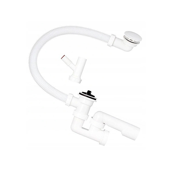 Syfon wannowy nadstropowy z wyjściem na pralkę sitko metalowe hydroland