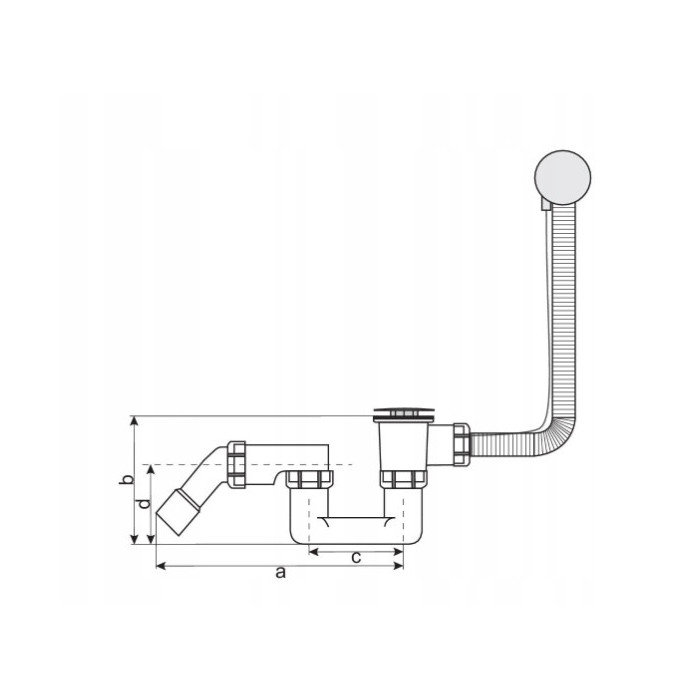 Syfon wannowy nadstropowy z wyjściem na pralkę sitko metalowe hydroland