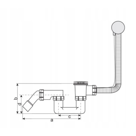 Syfon wannowy nadstropowy z wyjściem na pralkę sitko metalowe hydroland