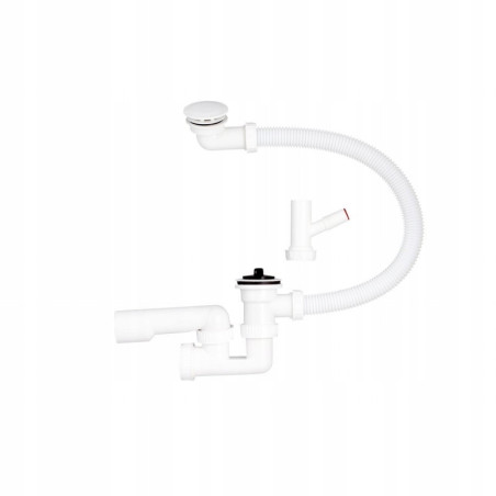 Syfon wannowy nadstropowy z wyjściem na pralkę sitko plastikowe Hydroland