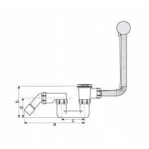 Syfon wannowy nadstropowy z wyjściem na pralkę sitko plastikowe Hydroland