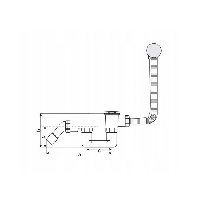 Syfon wannowy nadstropowy z wyjściem na pralkę sitko plastikowe Hydroland