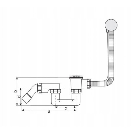 Syfon wannowy nadstropowy z wyjściem na pralkę sitko plastikowe Hydroland