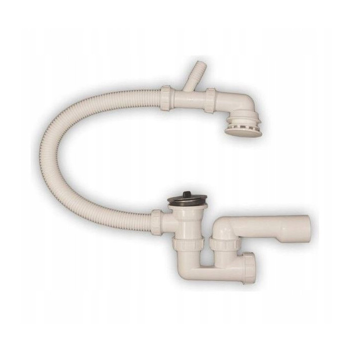 Syfon wannowy nadstropowy z wyjściem na pralkę sitko plastikowe Hydroland