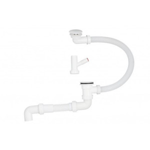 Syfon wannowy przelewowo spustowy z wyjściem na pralkę sitko metalowe