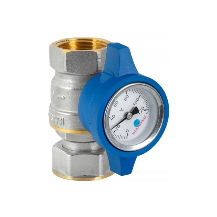 KUREK KULOWY "HISZPAN" Z PÓŁŚRUBUNKIEM I TERMOMETREM NIEBIESKI DIAMOND 1"