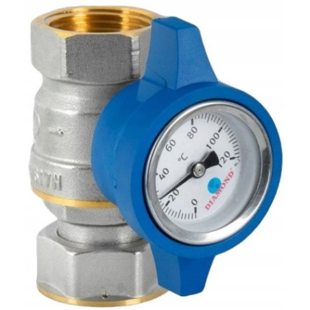 KUREK KULOWY "HISZPAN" Z PÓŁŚRUBUNKIEM I TERMOMETREM NIEBIESKI DIAMOND 1"