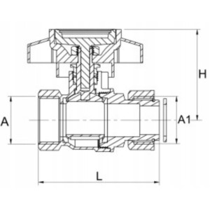 KUREK KULOWY "HISZPAN" Z PÓŁŚRUBUNKIEM I TERMOMETREM NIEBIESKI DIAMOND 1"
