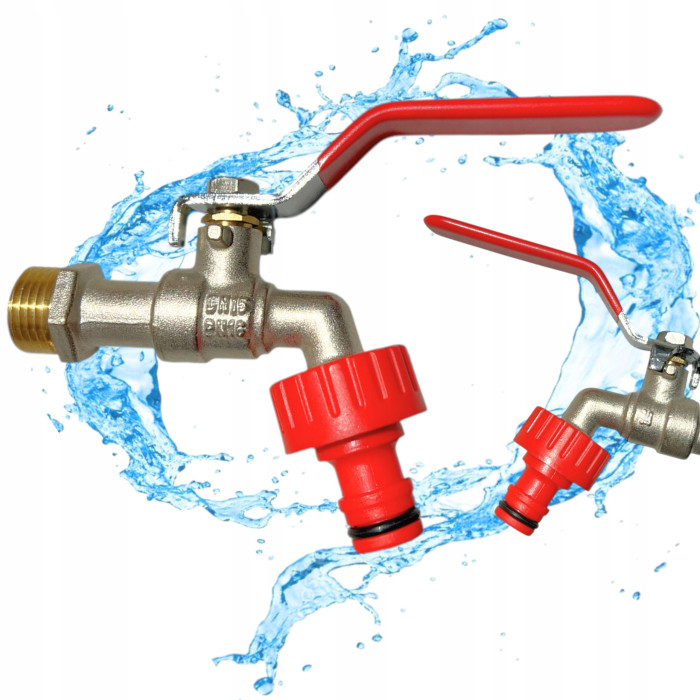 ZAWÓR KUREK KULOWY KRAN CZERPALNY OGRODOWY 1/2" CALA DN15 SZYBKOZŁĄCZKA