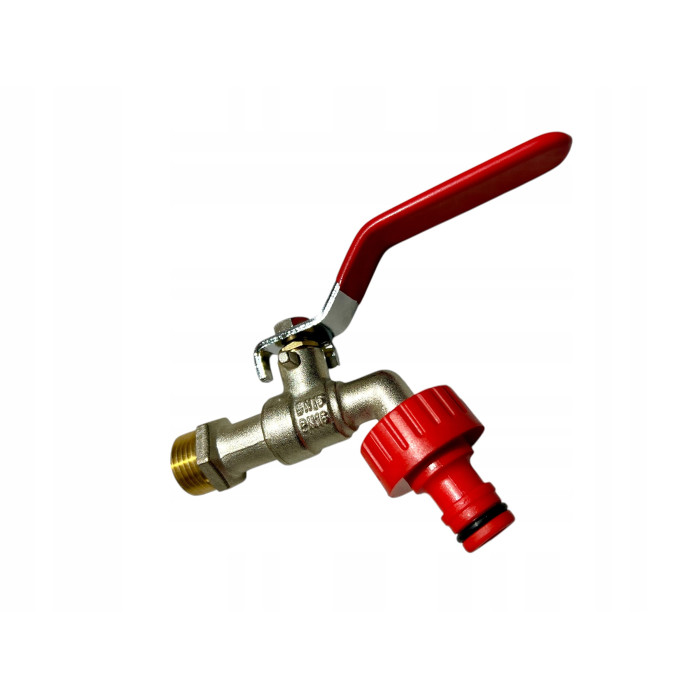 ZAWÓR KUREK KULOWY KRAN CZERPALNY OGRODOWY 1/2" CALA DN15 SZYBKOZŁĄCZKA