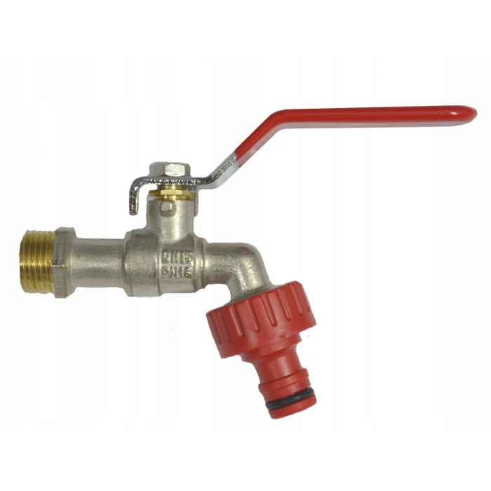 ZAWÓR KUREK KULOWY KRAN CZERPALNY OGRODOWY 3/4" CALA DN20 SZYBKOZŁĄCZKA