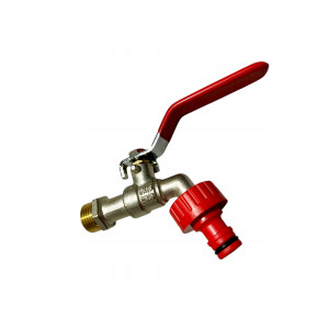 ZAWÓR KUREK KULOWY KRAN CZERPALNY OGRODOWY 3/4" CALA DN20 SZYBKOZŁĄCZKA