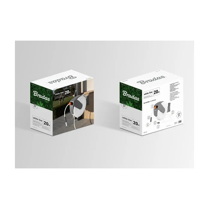 Wąż ogrodniczy Bradas White line 1/2" 20m w zestawie z bębnem Solidny mocny