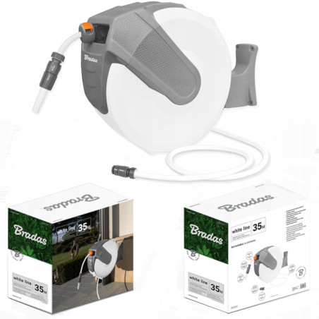 ZESTAW BĘBEN AUTOMATYCZNY Z WĘŻEM 1/2” 35 M Z AKCESORIAMI PODLEWANIE BRADAS