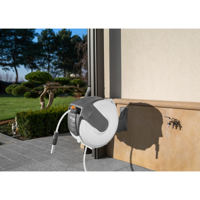 ZESTAW BĘBEN AUTOMATYCZNY Z WĘŻEM 1/2” 35 M Z AKCESORIAMI PODLEWANIE BRADAS