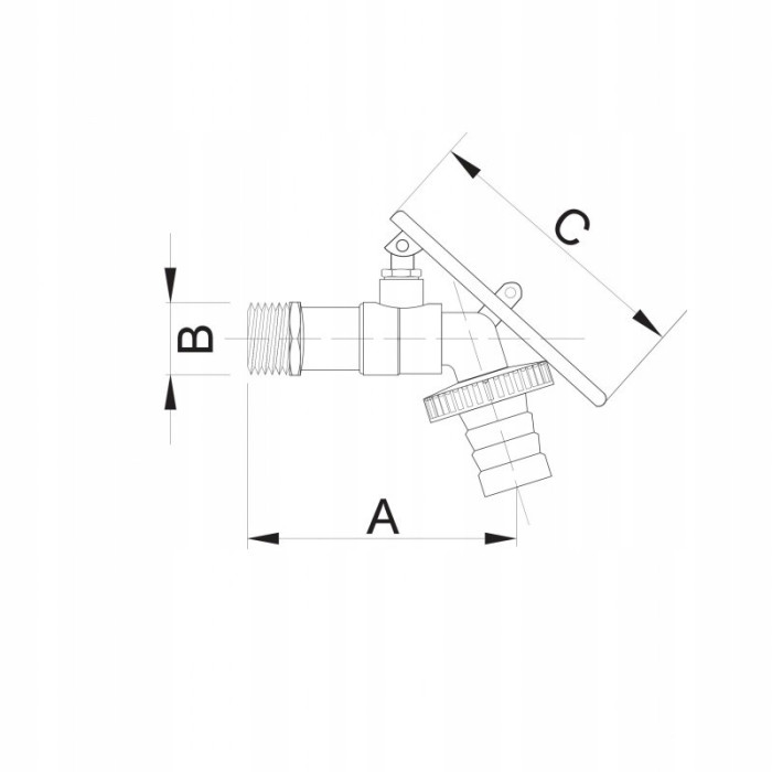 Zawór czerpalny z dławikiem i złączką węża na kłódkę + kłódka 1/2