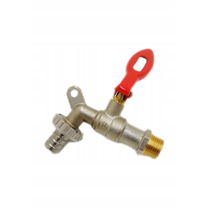 Zawór czerpalny z dławikiem i złączką węża na kłódkę + kłódka 1/2