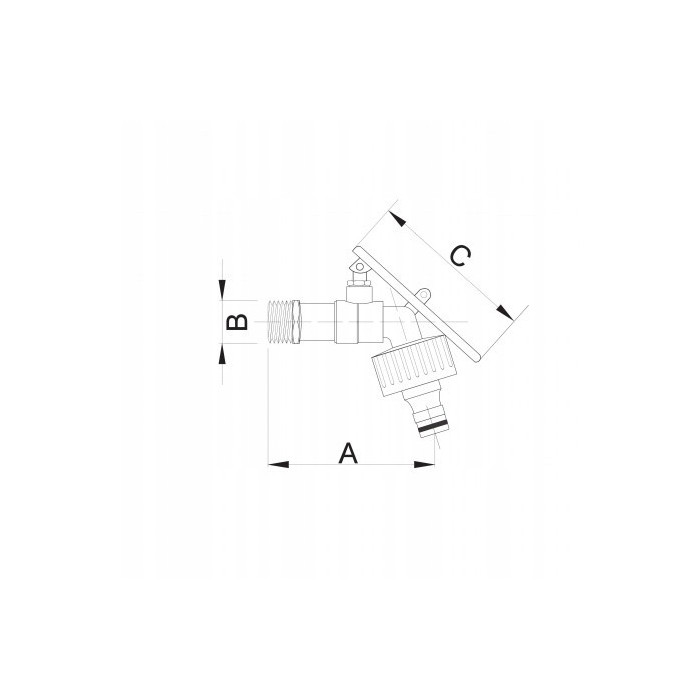 Zawór czerpalny z dławikiem i szybkozłączką na kłódkę + kłódka 1/2