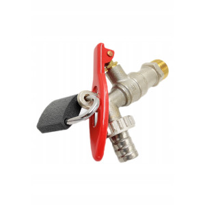 Zawór czerpalny z dławikiem i szybkozłączką na kłódkę + kłódka 3/4