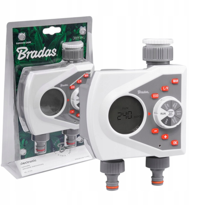 STEROWNIK NAWADNIANIA elektroniczny 2 drożny / WHITE LINE BRADAS