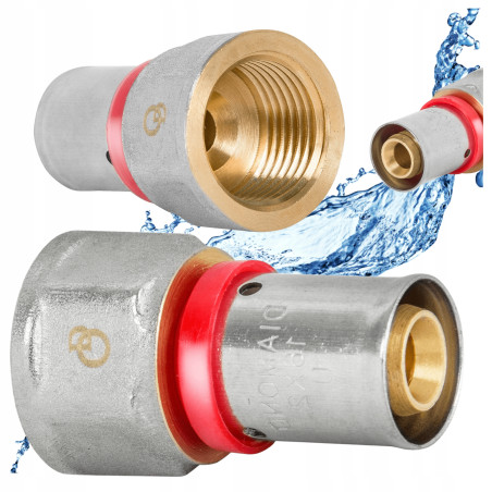 ZŁĄCZKA MUFA ZAPRASOWYWANA PEX ALUPEX FI 20 mm x 1/2'' GW ZACISKANA