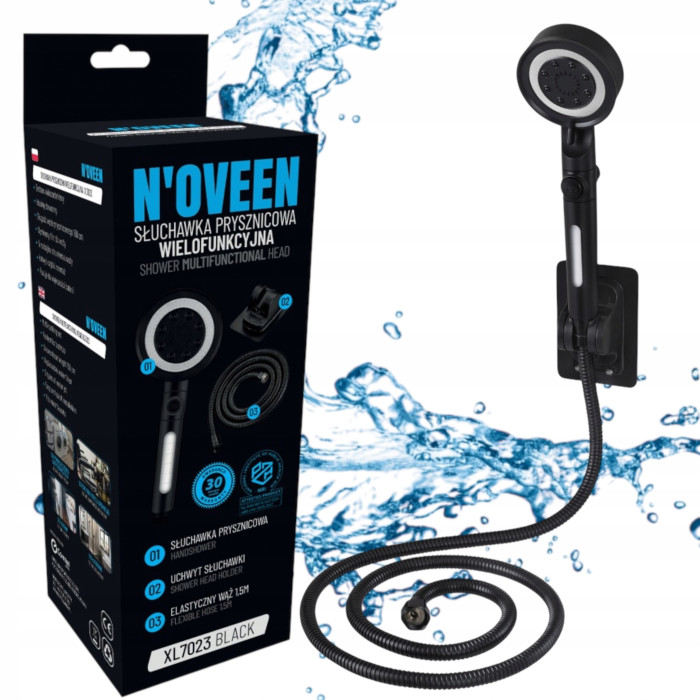 Zestaw prysznicowy natynkowy NOVEEN Słuchawka prysznicowa wielofunkcyjna
