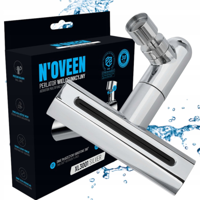 PRZEDŁUŻKA PERLATOR AERATOR OBROTOWY 360° M22 M24 4 TRYBY STALOWY XL3001