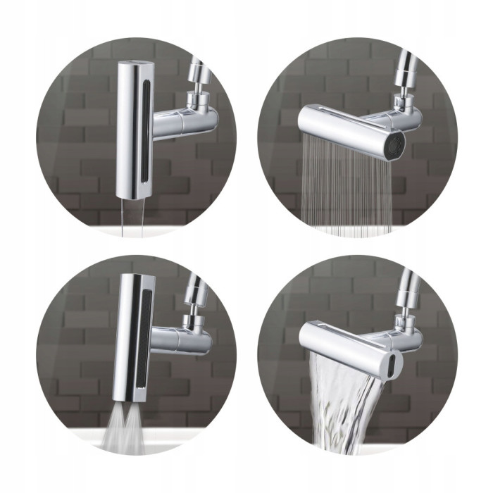 PRZEDŁUŻKA PERLATOR AERATOR OBROTOWY 360° M22 M24 4 TRYBY STALOWY XL3001