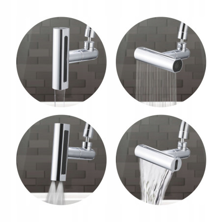 PRZEDŁUŻKA PERLATOR AERATOR OBROTOWY 360° M22 M24 4 TRYBY STALOWY XL3001