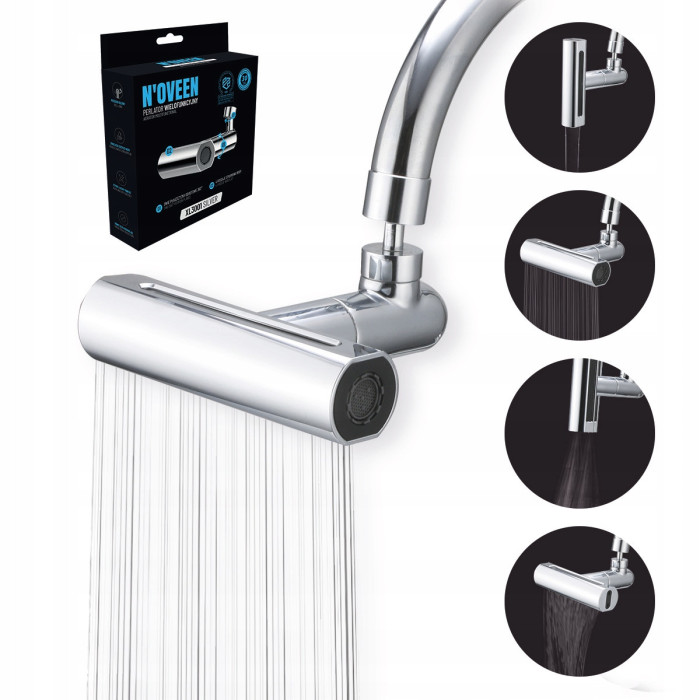 PRZEDŁUŻKA PERLATOR AERATOR OBROTOWY 360° M22 M24 4 TRYBY STALOWY XL3001