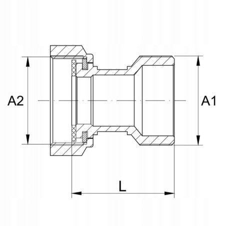 ŚRUBUNEK PÓŁŚRUBUNEK MOSIĘŻNY GW 1/2x1/2 GZ RÓWNOPRZELOTOWY Z USZCZELKĄ