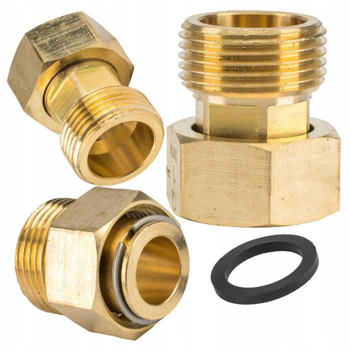 ŚRUBUNEK PÓŁŚRUBUNEK MOSIĘŻNY GW 1/2x1/2 GZ RÓWNOPRZELOTOWY Z USZCZELKĄ