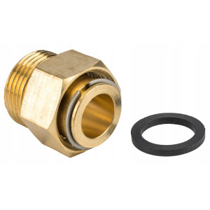 ŚRUBUNEK PÓŁŚRUBUNEK MOSIĘŻNY GW 1/2x1/2 GZ RÓWNOPRZELOTOWY Z USZCZELKĄ